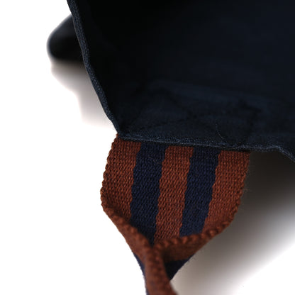 Hermes Canvas Tout Fourre PM Navy Brown 10 of 14
