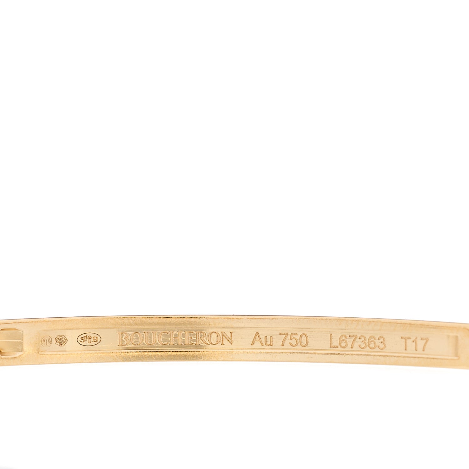 Boucheron 18K Yellow Gold Small Quatre Clou de Paris Bangle Bracelet 3 of 3