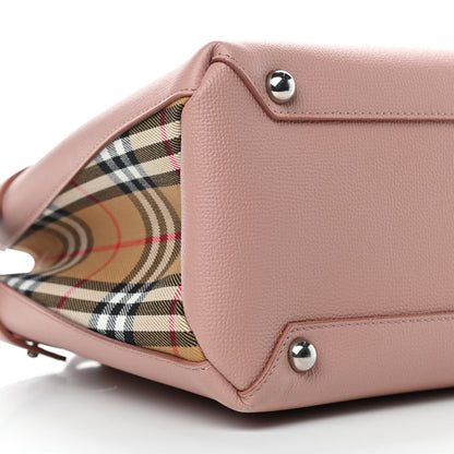 Burberry Grainy Calfskin House Check Medium Banner Tote Ash Rose 10 of 12