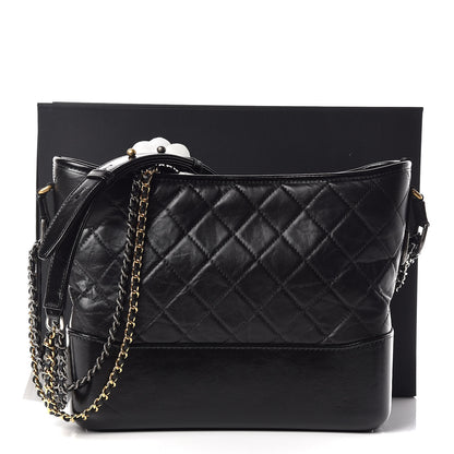 Chanel Aged Calfskin Quilted Medium Gabrielle Hobo Black 13 of 13