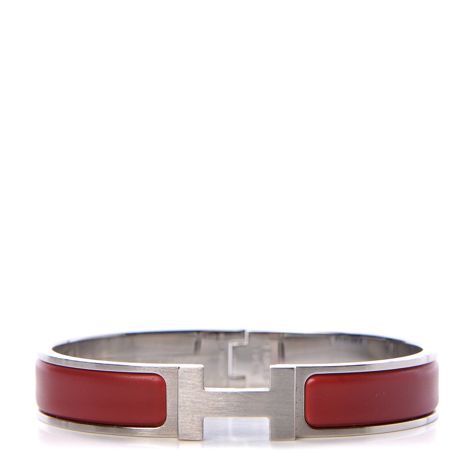 Hermes Matte Enamel Narrow Clic Clac HH Bracelet GM Rouge H 491370