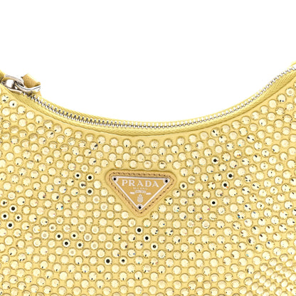 Prada Satin Crystal Re-Edition 2005 Shoulder Bag Ananas 7 of 9