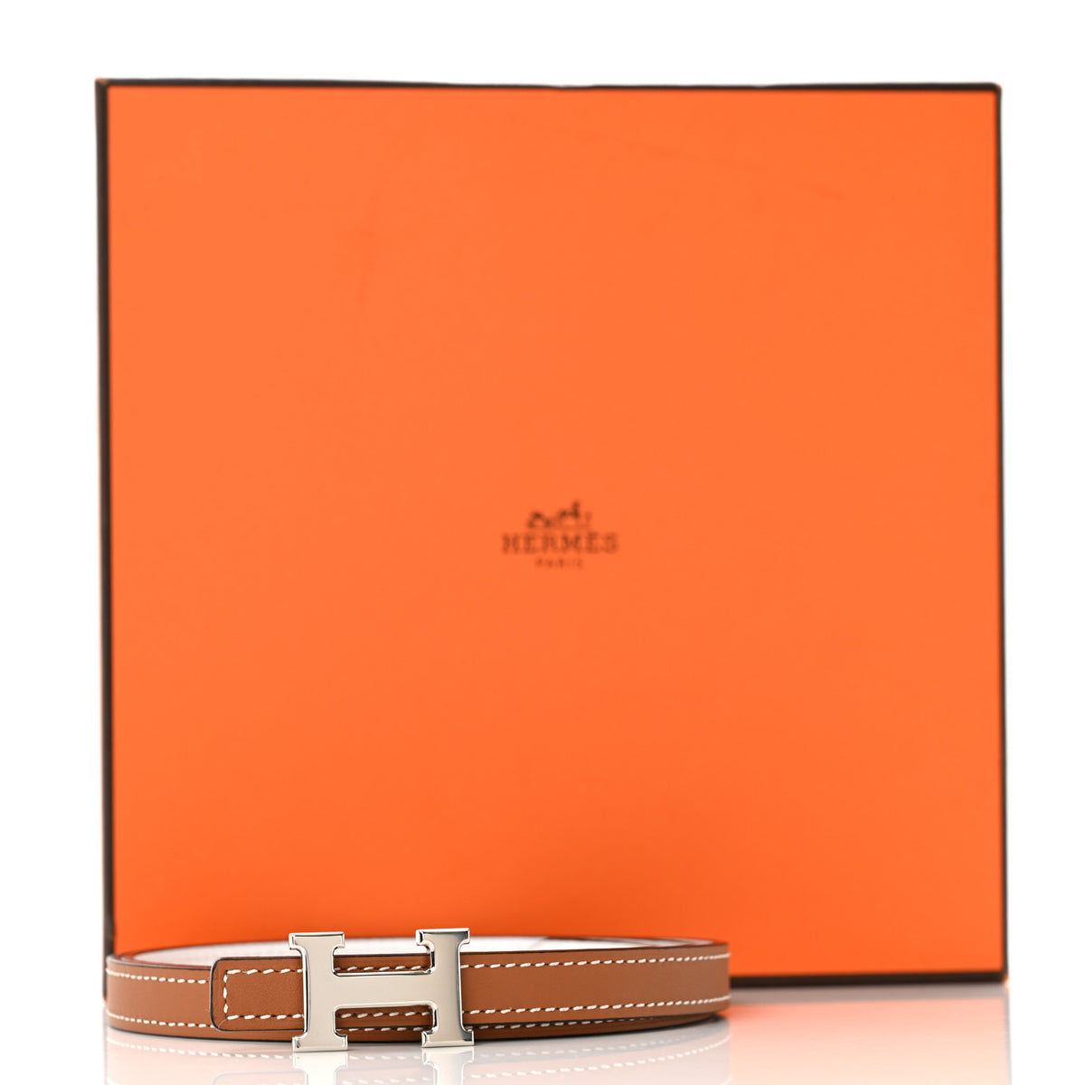 Swift Epsom 13mm Mini 5382 H Belt 80 Gold White