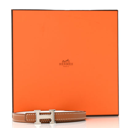 Hermes Swift Epsom 13mm Mini 5382 H Belt 80 Gold White 6 of 6