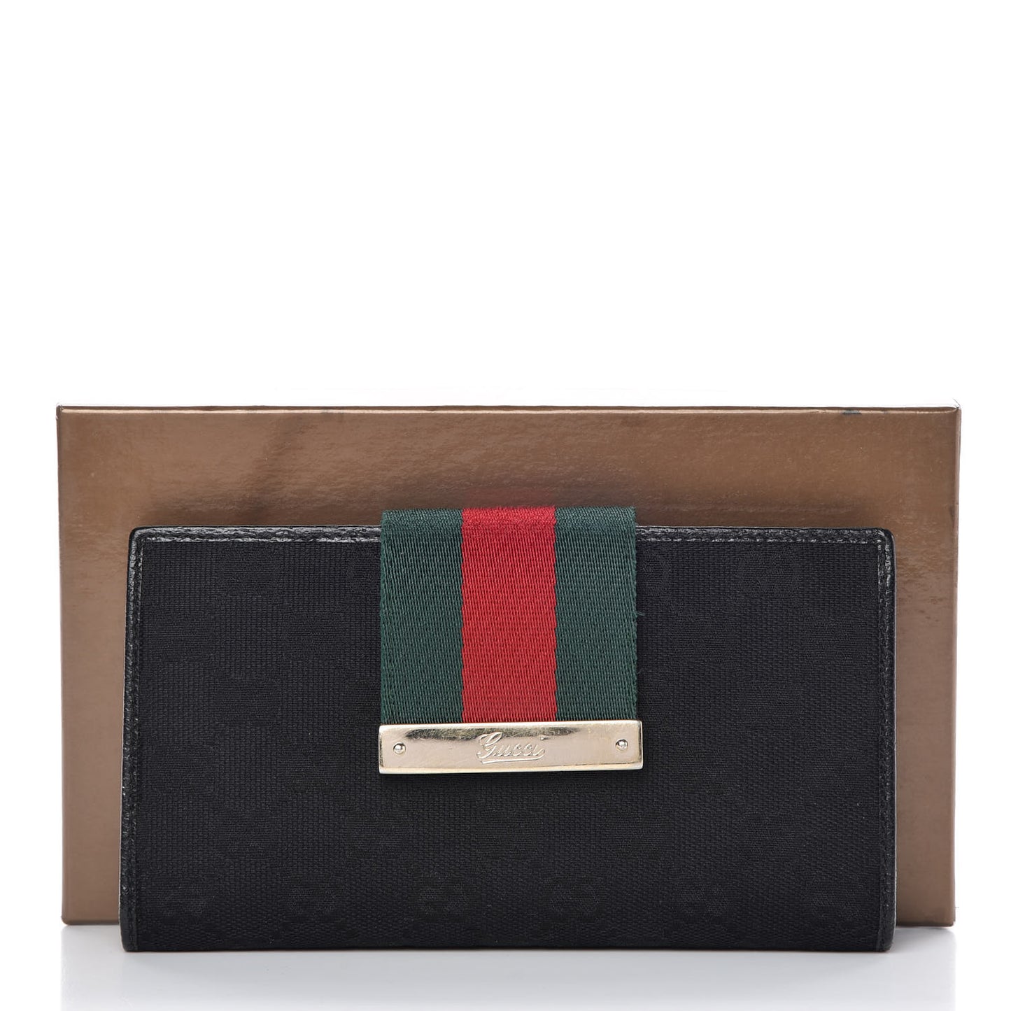 Monogram Ladies Web Continental Wallet Black