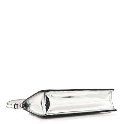 Prada Spazzolato Metal Triangle Logo Triangle Patterned Mini Shoulder Bag Argento 4 of 9