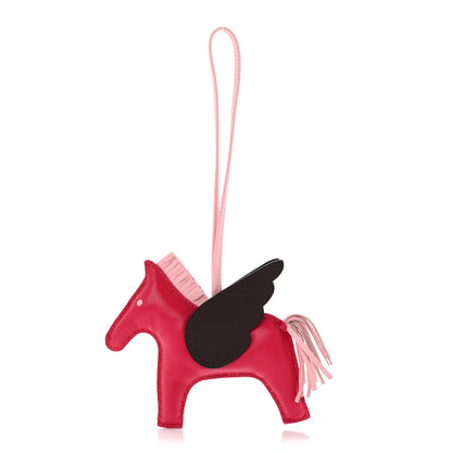 Hermes Milo Lambskin Grigri Rodeo Pegase Horse Bag Charm MM Framboise Rose Sakura Rouge Sellier 1 of 5