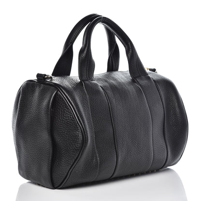 Alexander Wang Pebbled Lambskin Rocco Black Pale Gold Hardware 3 of 12