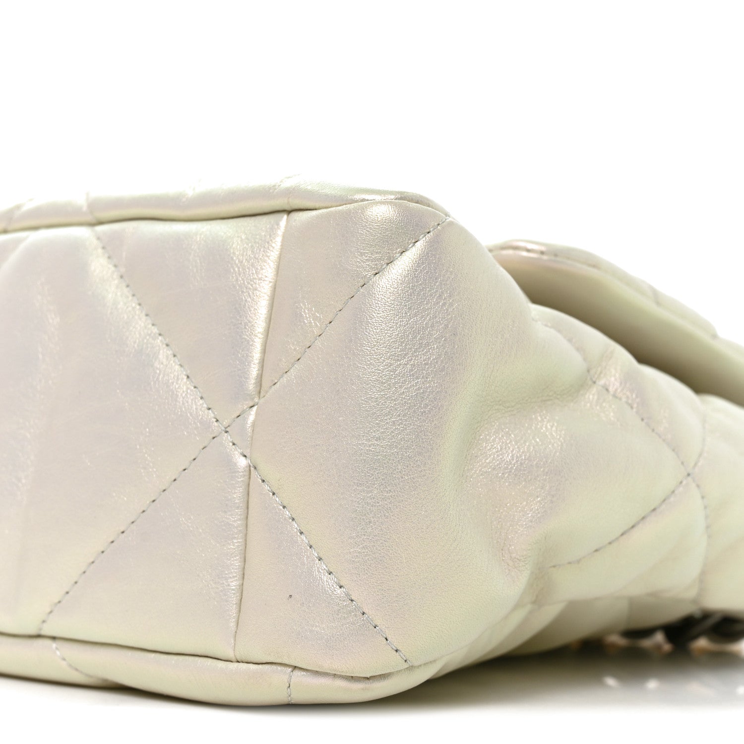 Chanel Iridescent Calfskin Quilted Large Chanel 19 Flap White 10 of 10