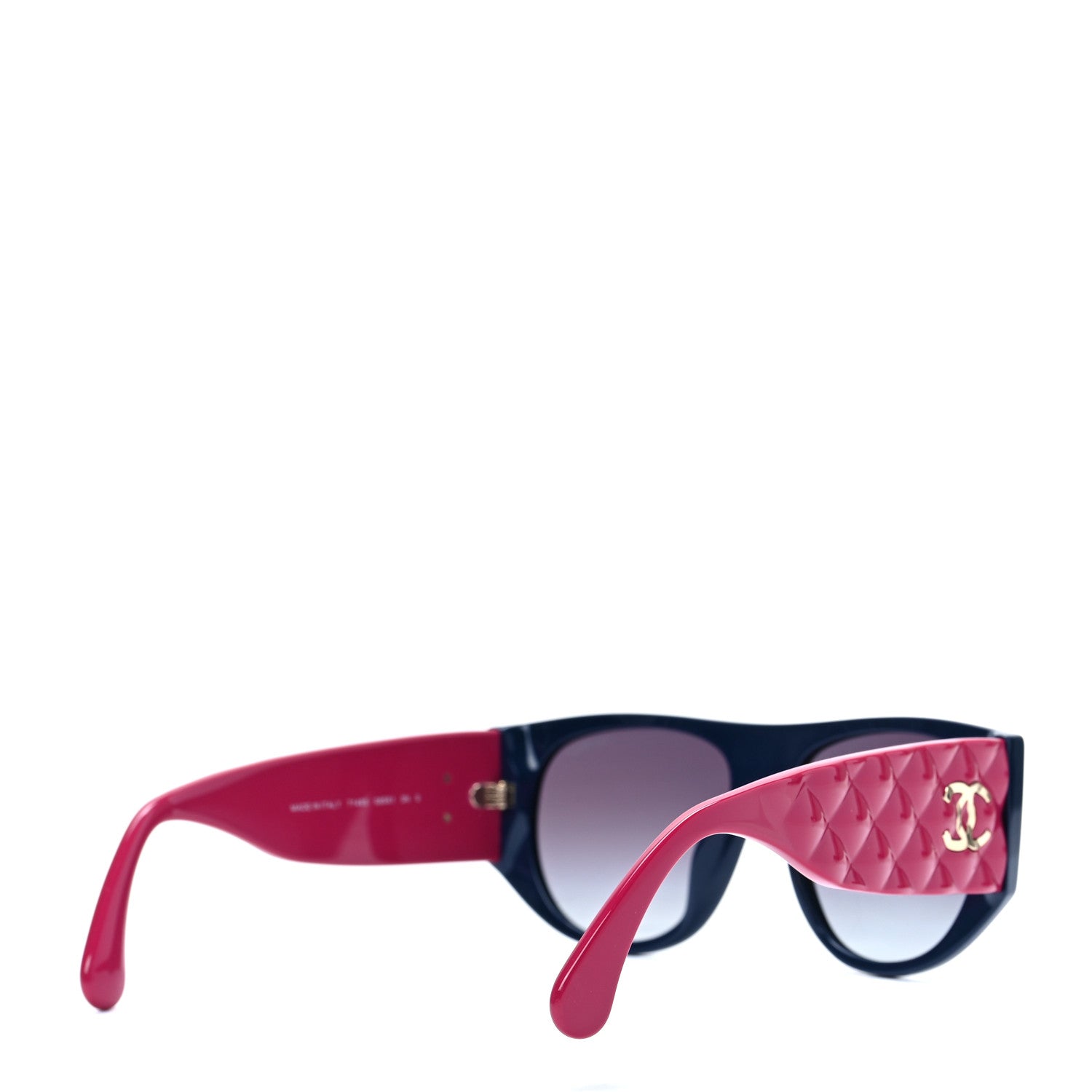 Chanel Acetate Quilted CC Pilot Sunglasses 71465 Blue Pink 4 of 6