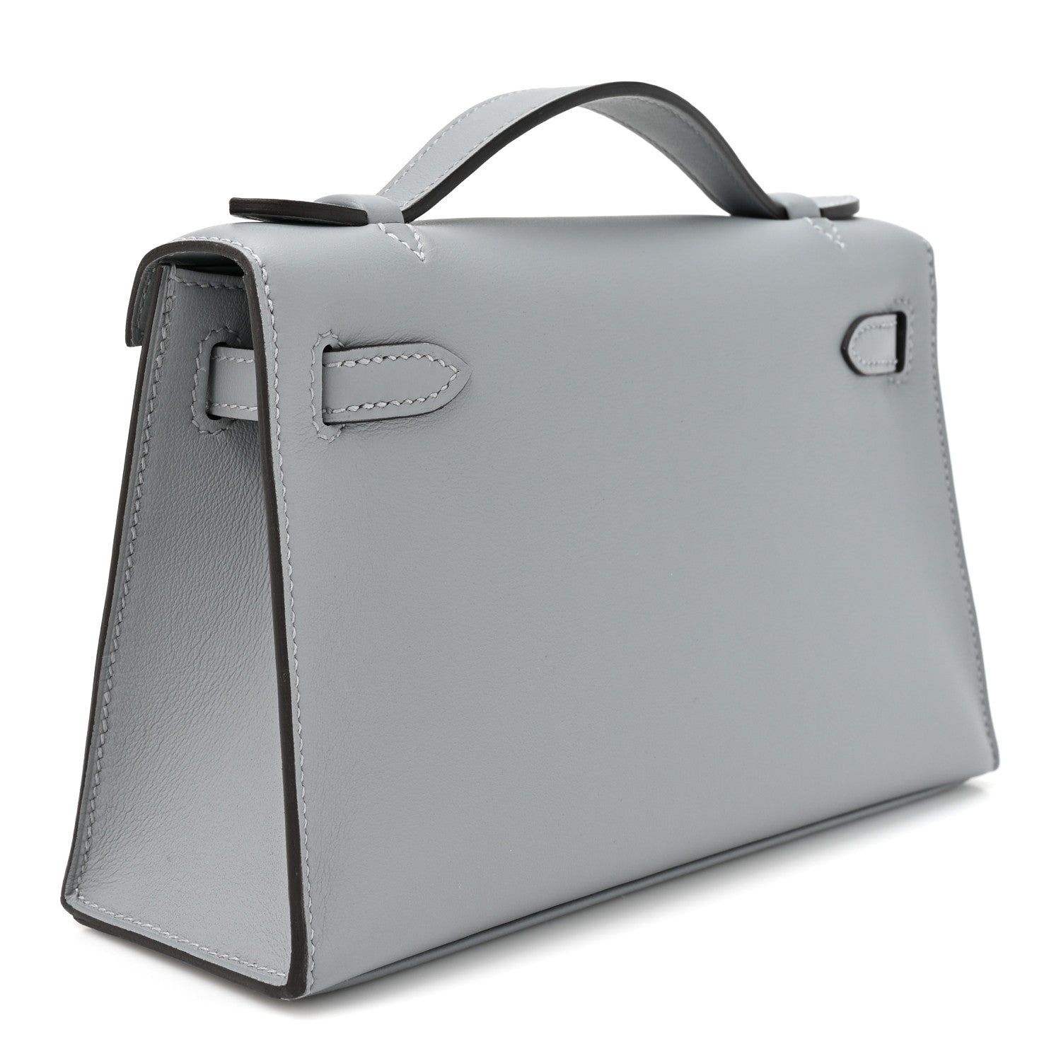 Hermes Swift Kelly Pochette Clutch Gris Pantin 3 of 12