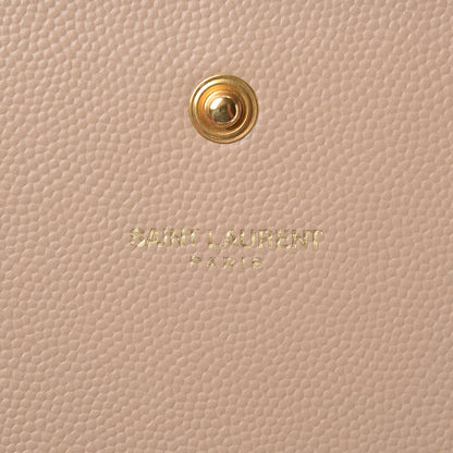 Saint Laurent Grain De Poudre Monogram Chain Wallet Dark Beige 7 of 8