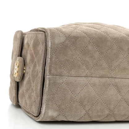 Chanel Suede Quilted Small Chanel 25 Handbag Dark Grey 9 of 11