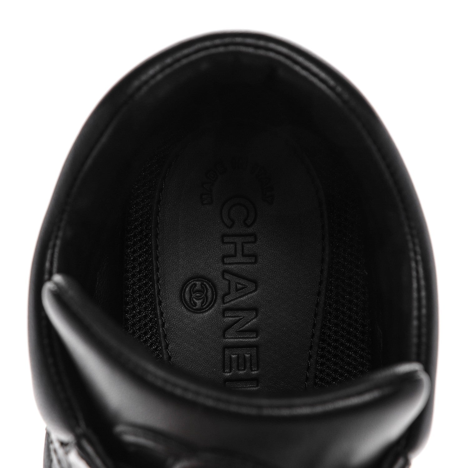 Chanel Lambskin Quilted High Top Sneakers 42 Black 7 of 7