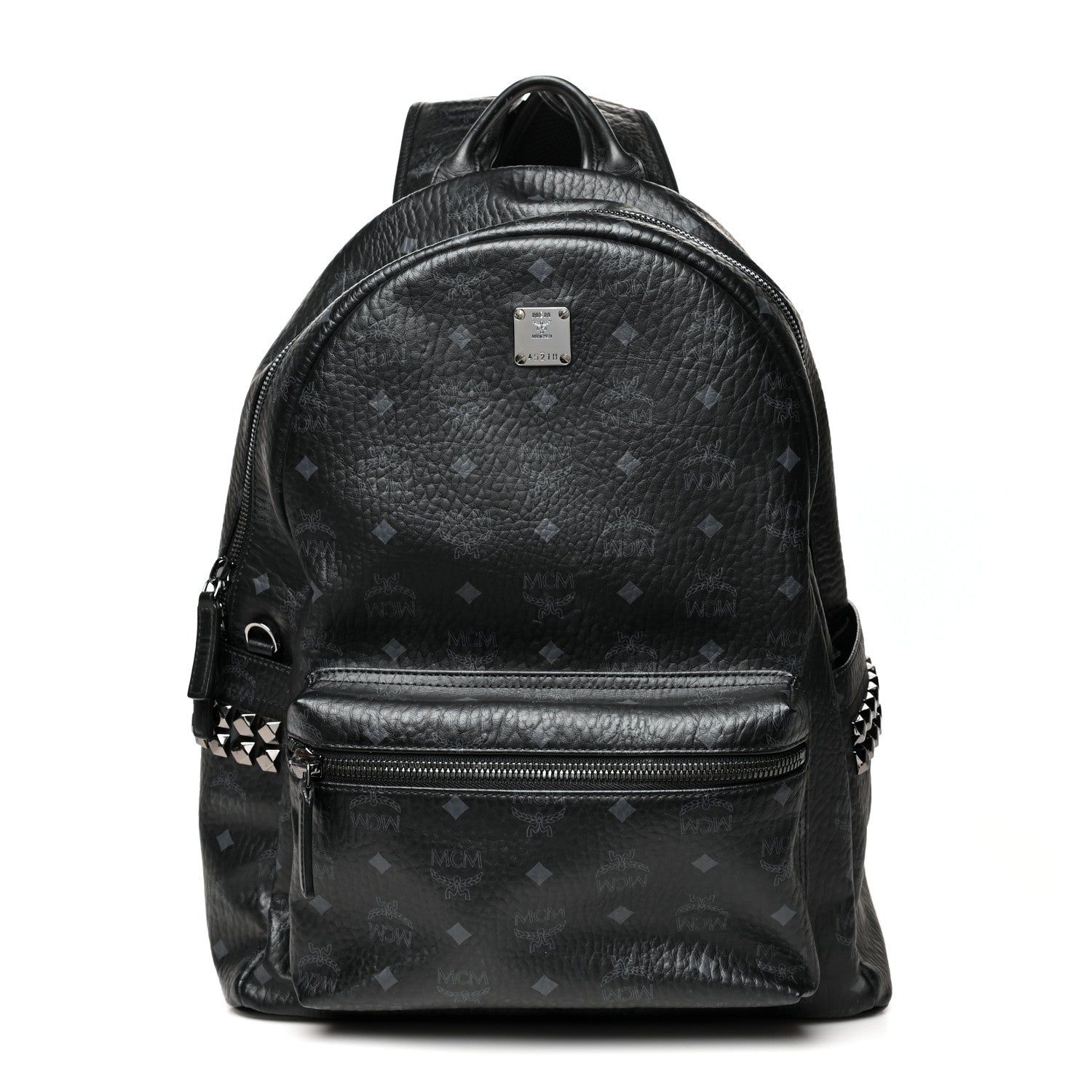 MCM Visetos Medium Side Studs Stark Backpack Black 1 of 12