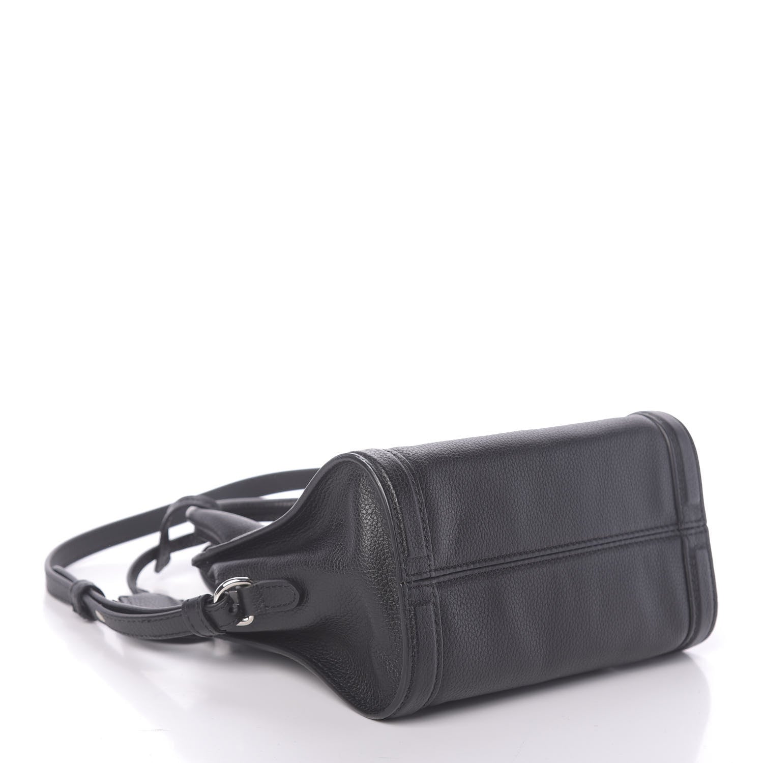 Alexander McQueen Pebbled Calfskin Mini Skull Padlock Zip Around Tote Black 5 of 10