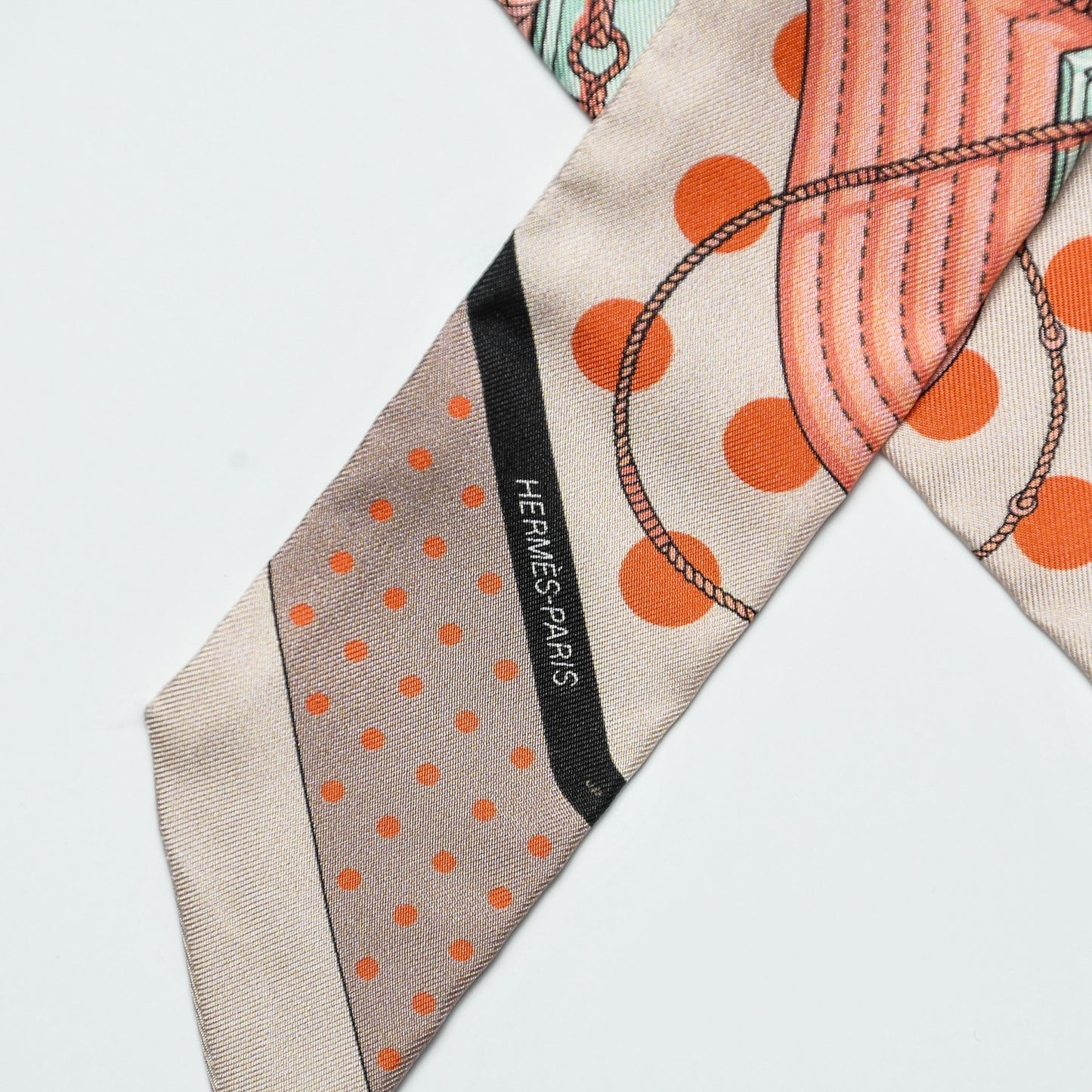 Silk Clic Clac A Pois Twilly Rose Nacre Marron Corail