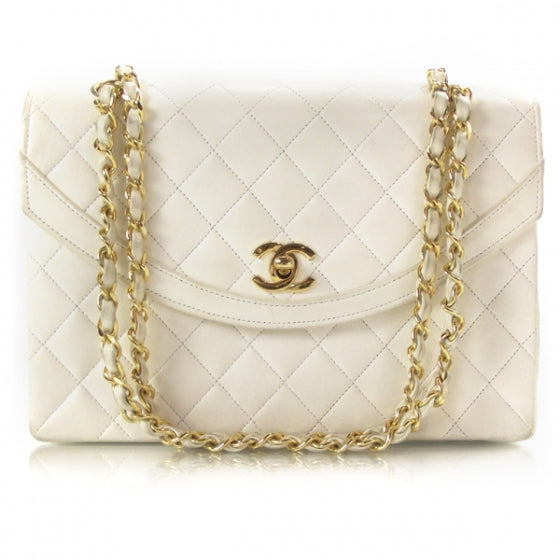 Chanel Lambskin Medium Flap White 1 of 15