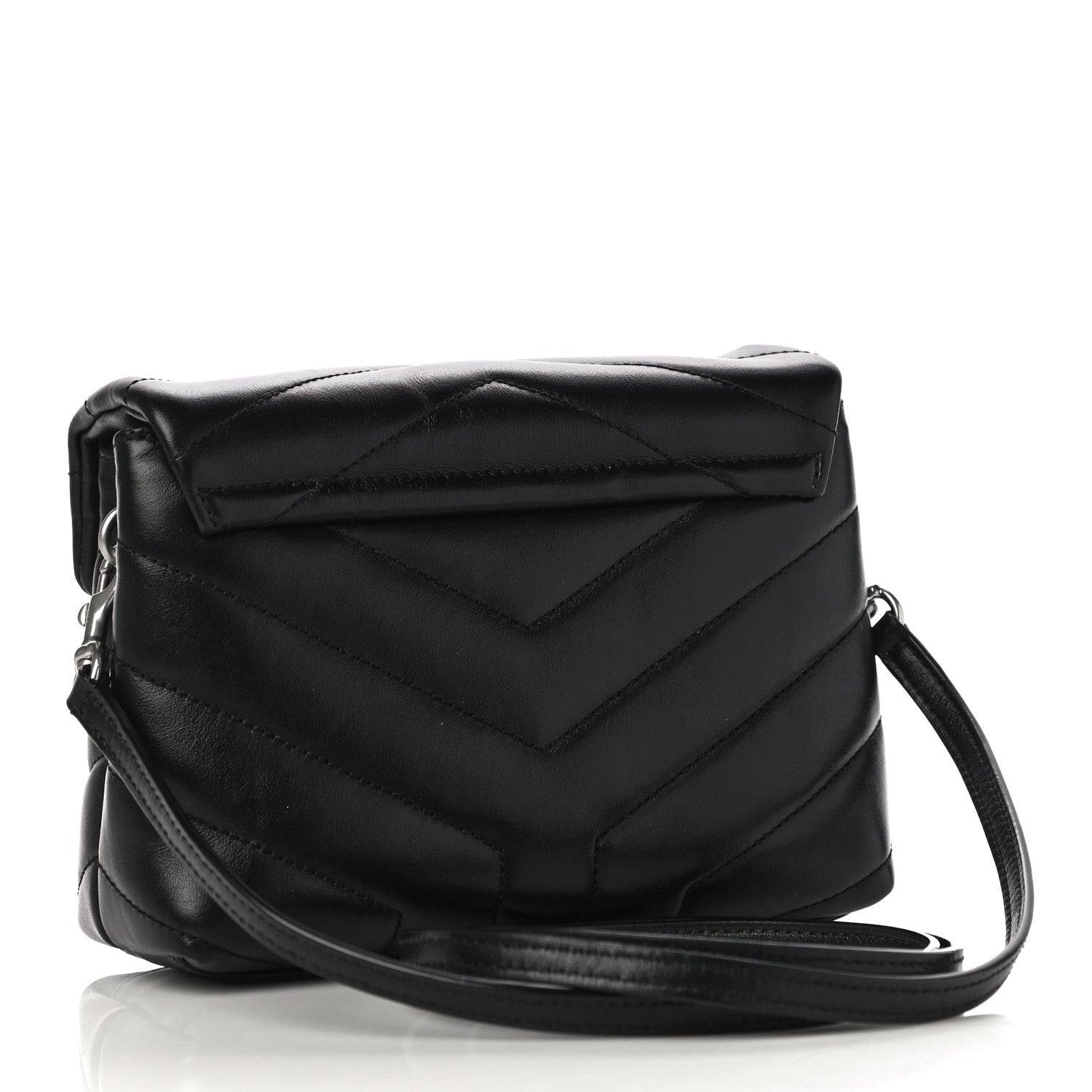Saint Laurent Calfskin Y Quilted Monogram Toy Loulou Crossbody Bag Black 3 of 10