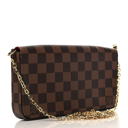 Louis Vuitton Damier Ebene Pochette Felicie Chain Wallet 4 of 7