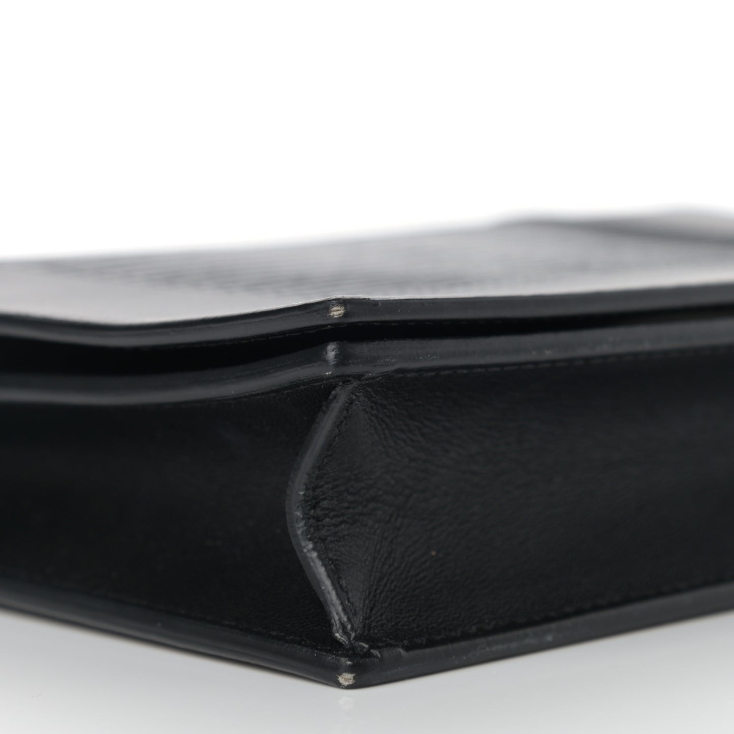 Lizard Smooth Lambskin Frame Evening Chain Clutch Black