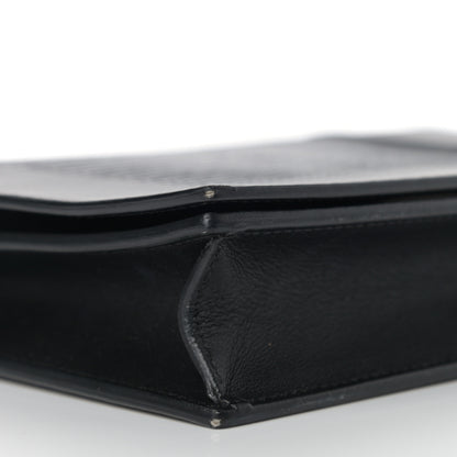 Celine Lizard Smooth Lambskin Frame Evening Chain Clutch Black 7 of 10
