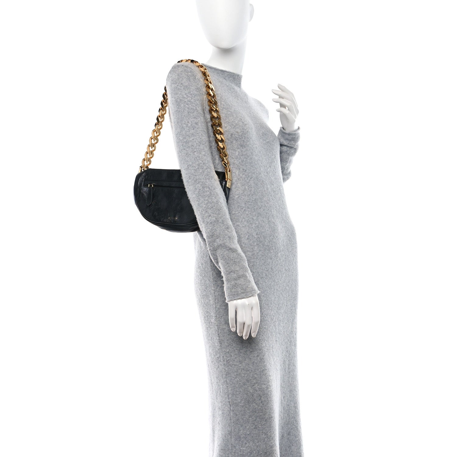 Burberry Lambskin Small Olympia Chain Shoulder Bag Black 2 of 11