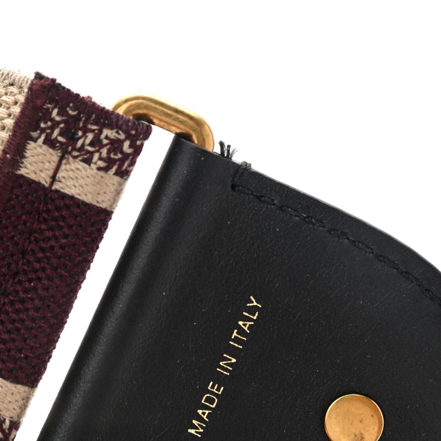 Christian Dior Canvas Embroidered Shoulder Strap Burgundy 5 of 9