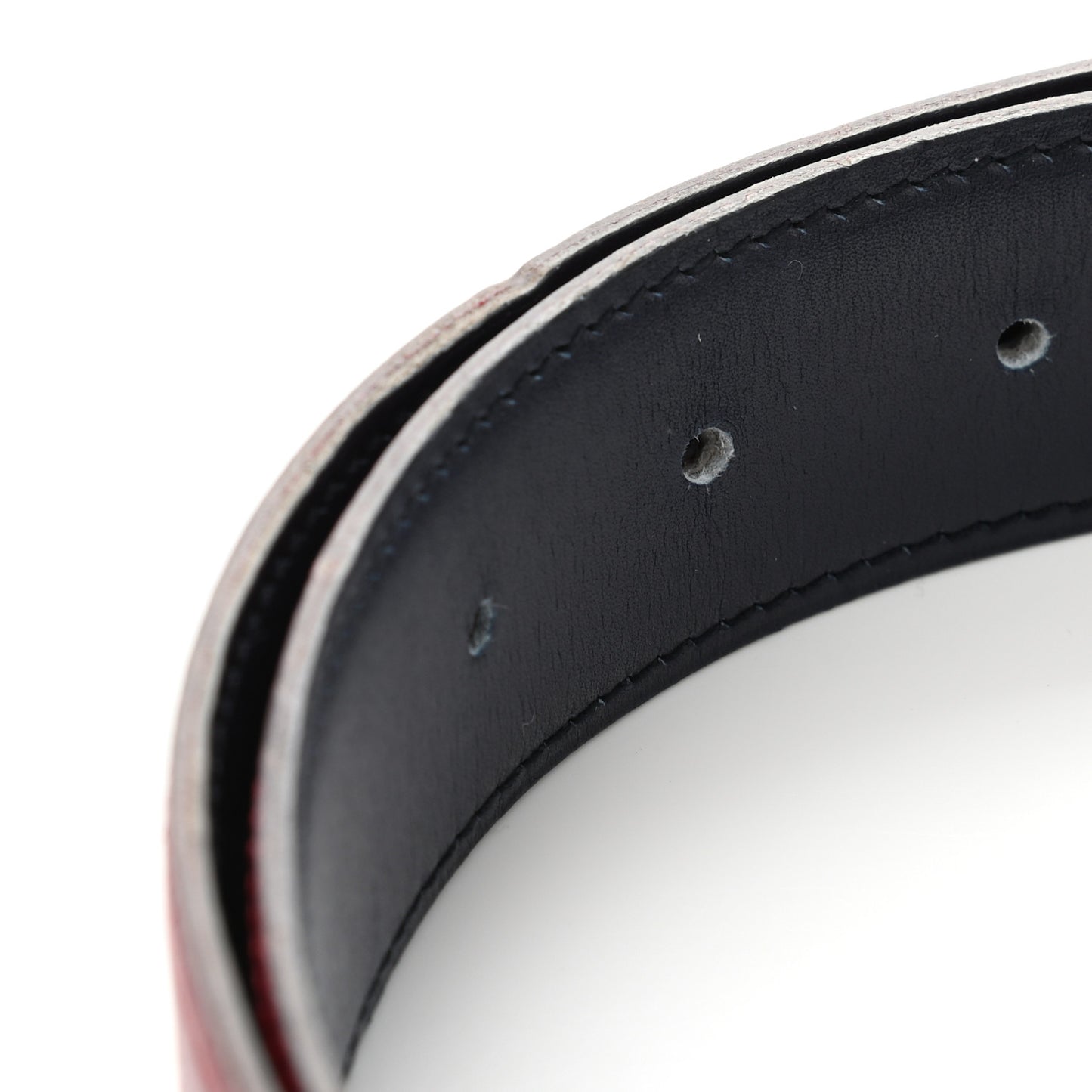Chamonix Box 32mm Reversible Belt Strap 80 Rouge Vif Bleu Indigo