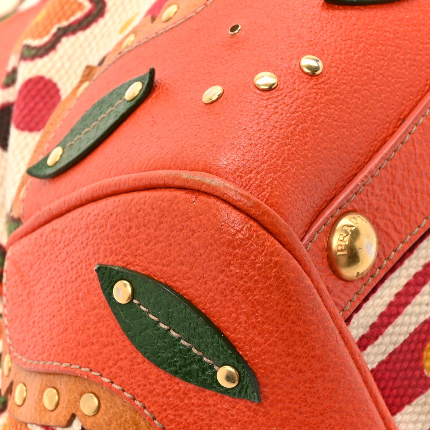 Prada Canapa Stampata Frame Bag Papaya 9 of 15