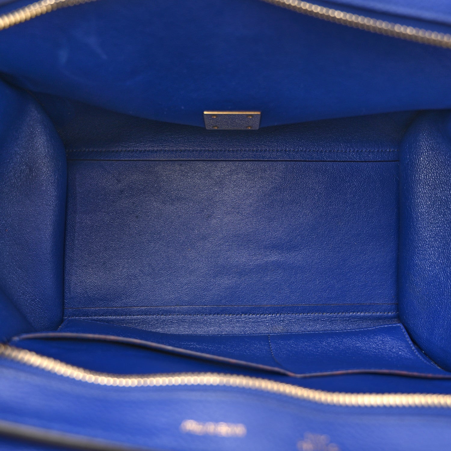 Celine Drummed Calfskin Suede Small Trapeze Indigo 5 of 16