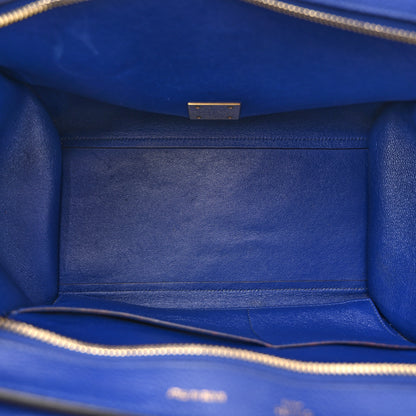 Celine Drummed Calfskin Suede Small Trapeze Indigo 5 of 16