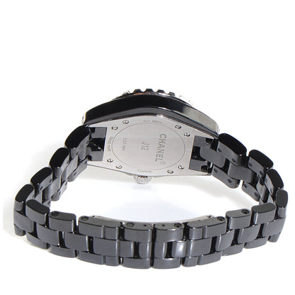 Chanel Stainless Steel Ceramic Diamond 33mm J12 Quartz Watch Black 5 of 6