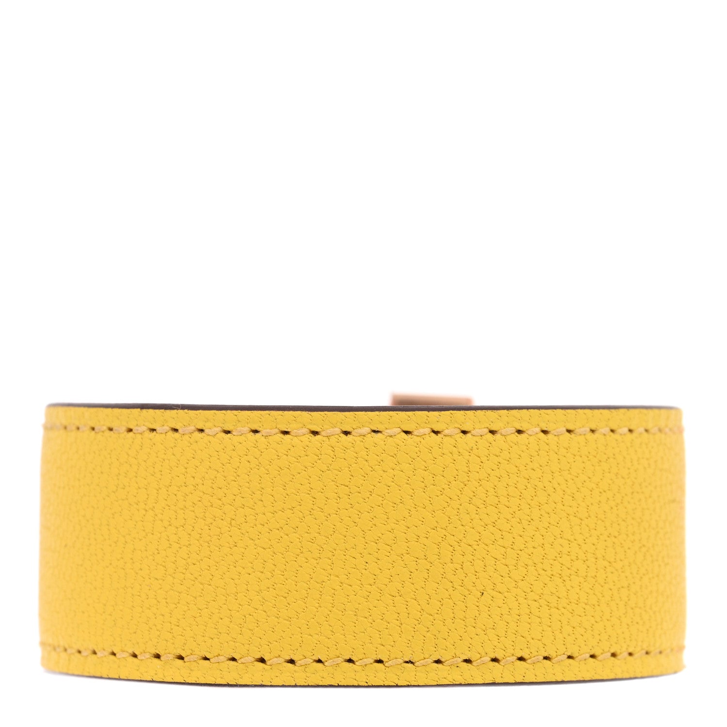 Hermes Chevre Chamkila Collier de Chien CDC 24 Bracelet T2 Jaune De Naples 3 of 5