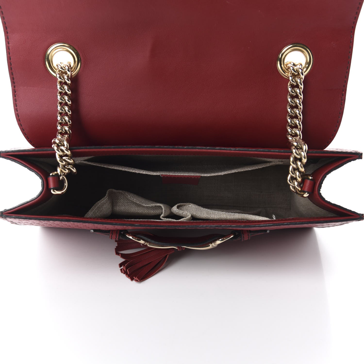 Gucci Microguccissima Medium Emily Chain Shoulder Bag Red 5 of 10