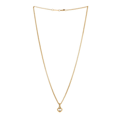 Chopard 18K Yellow Gold Diamond Happy Diamonds Icons Floating Heart Pendant Necklace 2 of 4