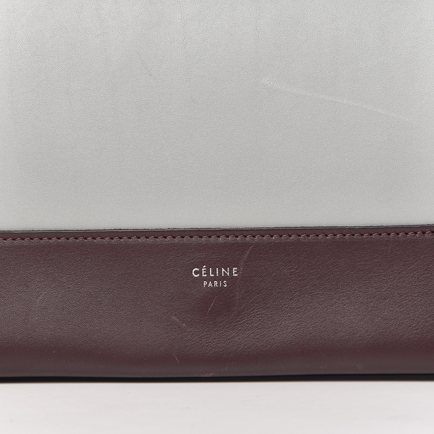 Celine Shiny Smooth Calfskin Medium Frame Shoulder Bag Burgundy Pearl Blue 14 of 14