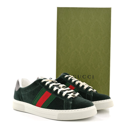 Gucci Velvet Web Mens Ace Sneakers 8 Green Red 10 of 10