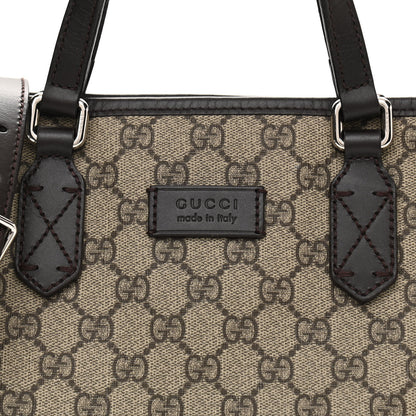 Gucci GG Supreme Monogram Small Zippered Tote Dark Brown 8 of 11
