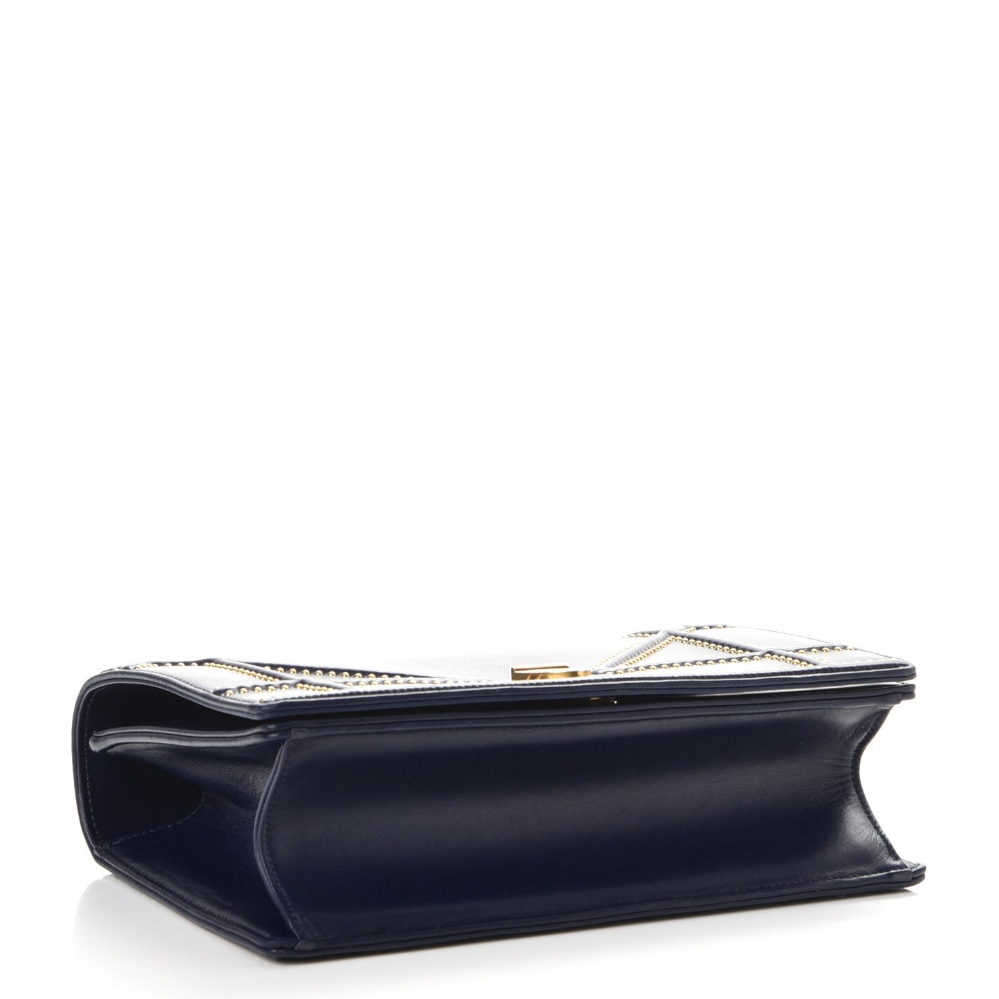 Lambskin Studded Medium Diorama Flap Bag Navy Blue