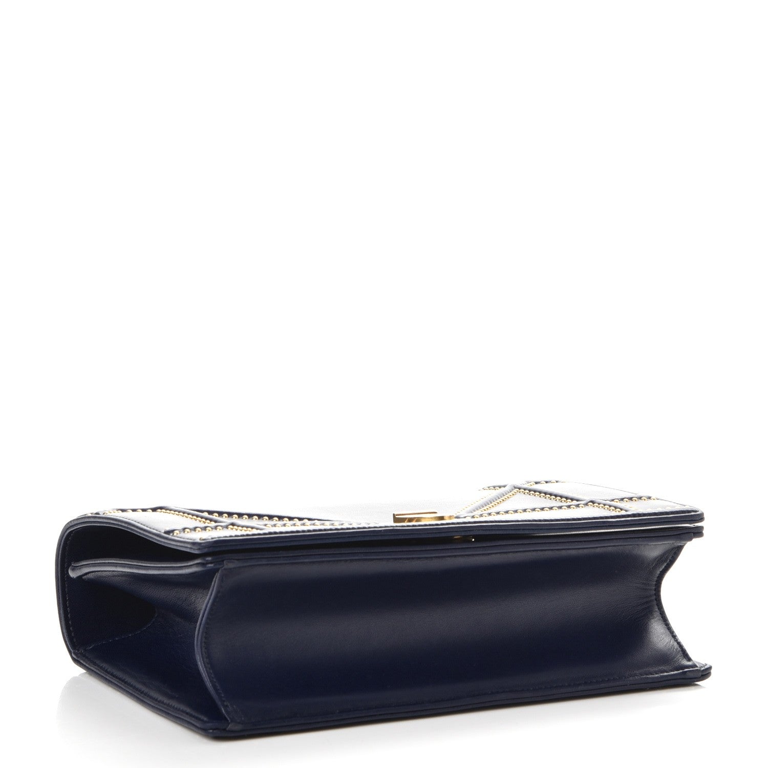 Christian Dior Lambskin Studded Medium Diorama Flap Bag Navy Blue 5 of 9