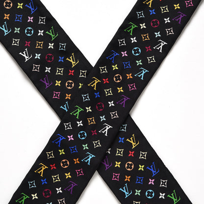 Louis Vuitton Silk Monogram Multicolor Bandeau Black 4 of 4