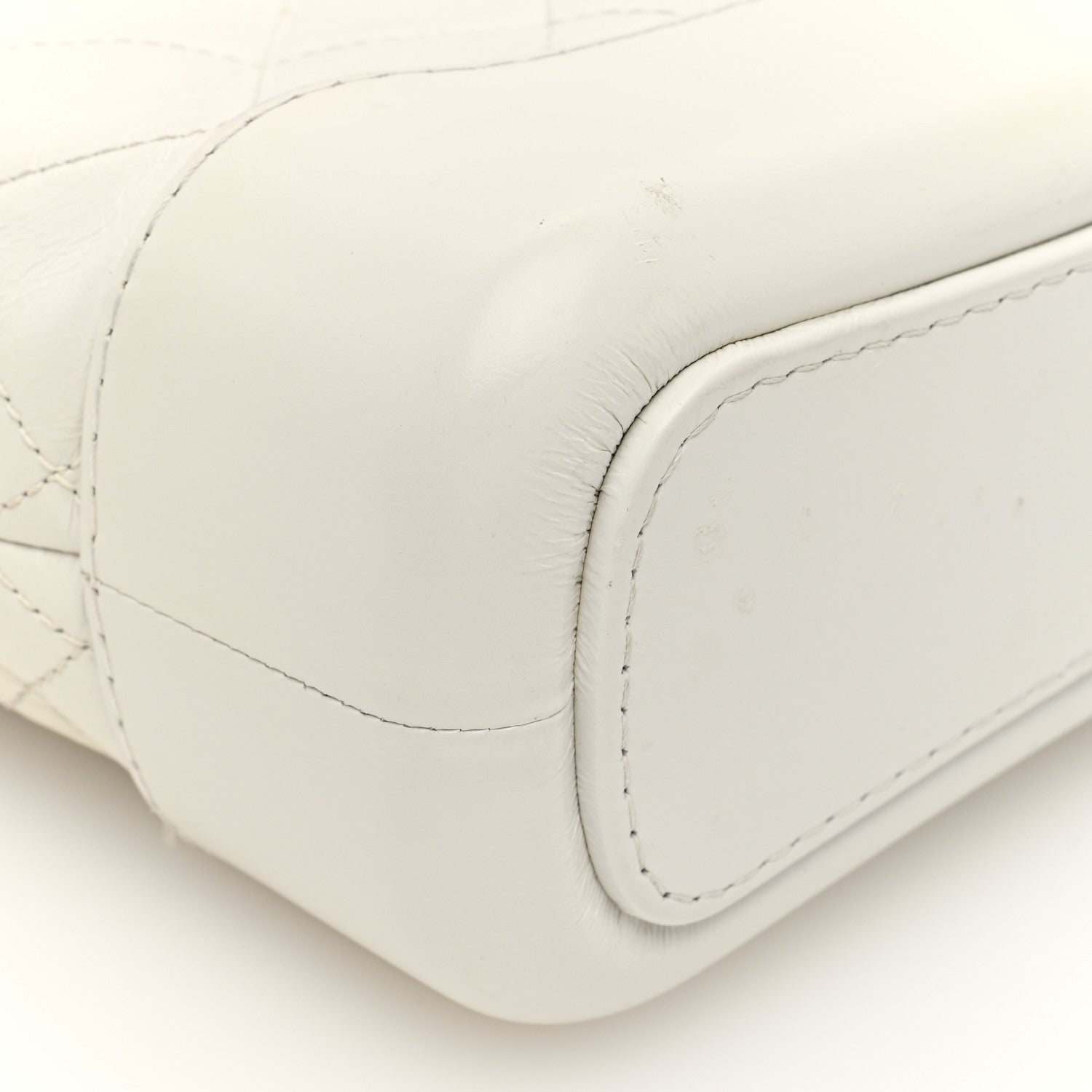Chanel Aged Calfskin Quilted Small Gabrielle Hobo White 9 of 10