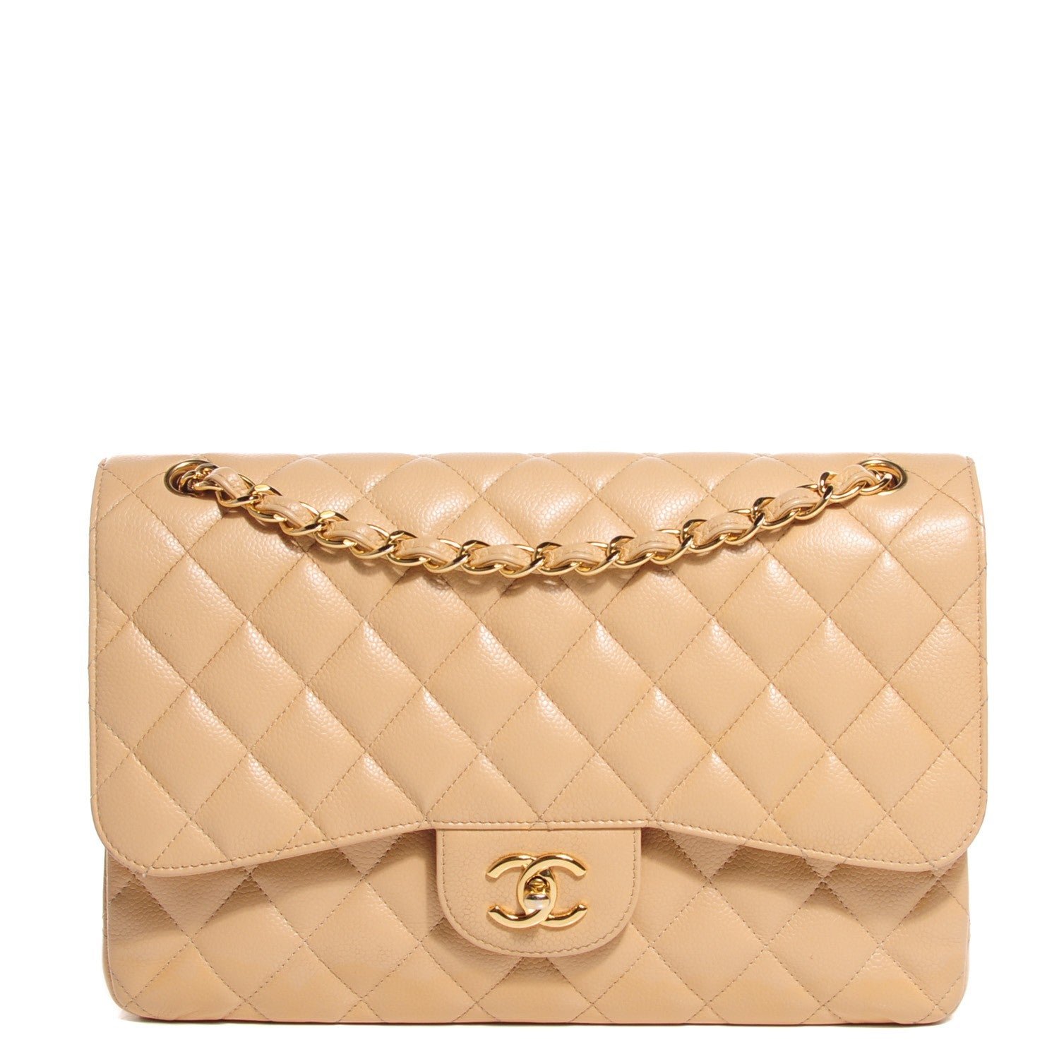 Chanel Caviar Quilted Jumbo Double Flap Beige Clair 1 of 8