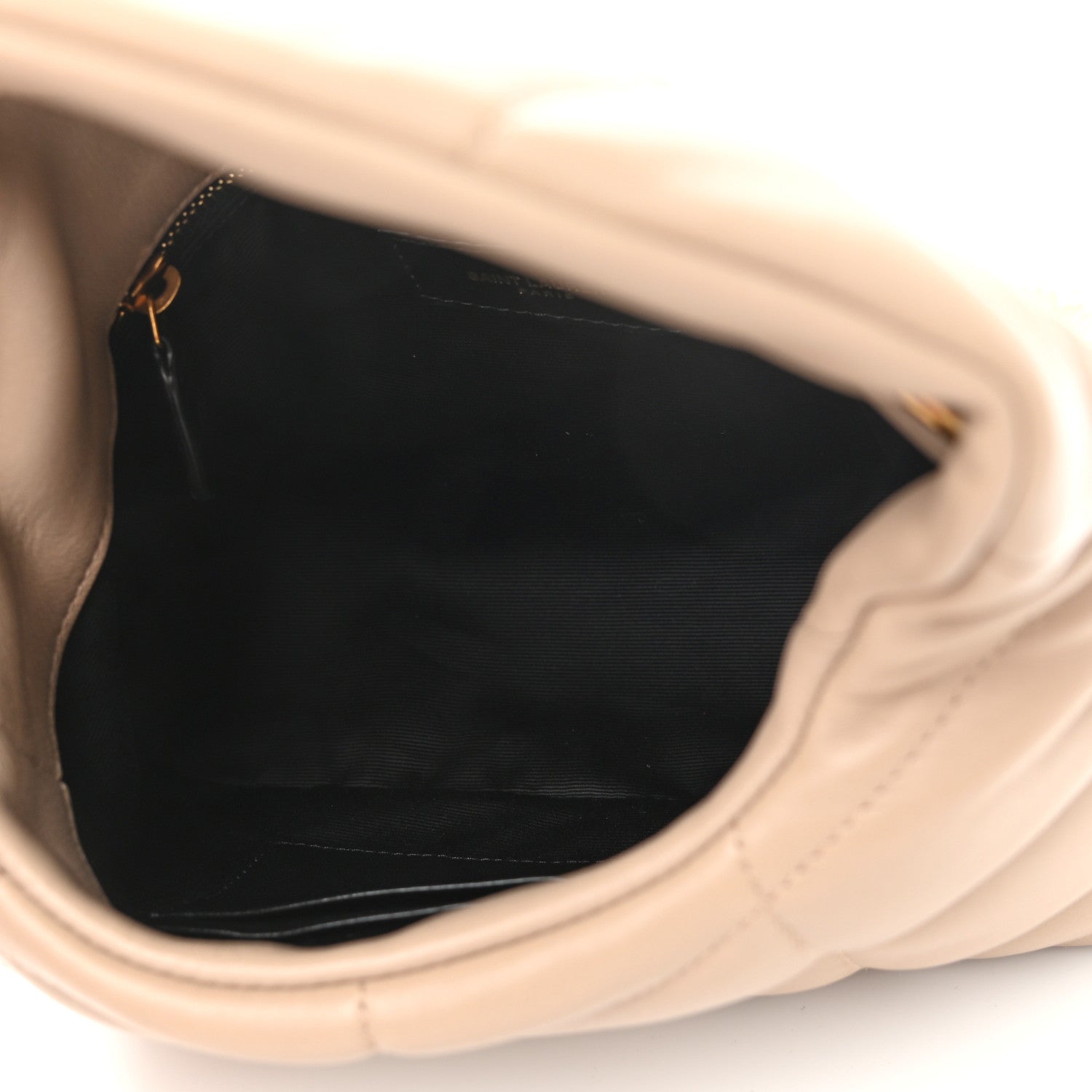 Saint Laurent Lambskin Quilted Toy Loulou Puffer Monogram Chain Satchel Nude Powder 5 of 12
