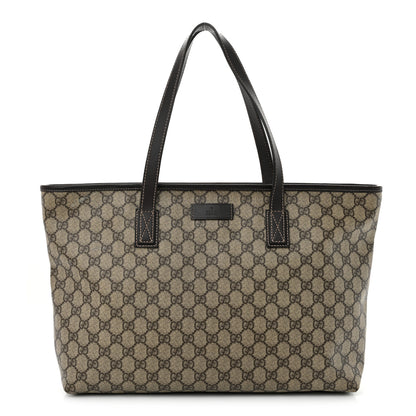 Gucci GG Supreme Monogram Medium Zippered Shopping Tote Dark Brown 1 of 13