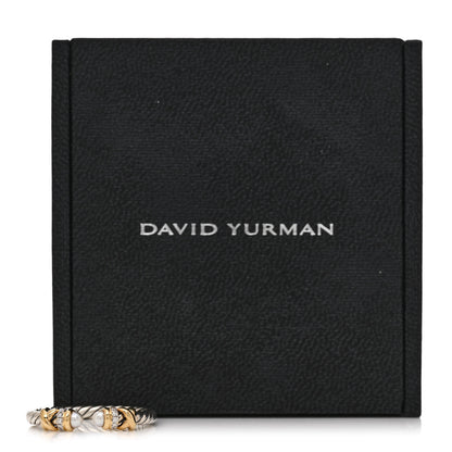 David Yurman Sterling Silver 18K Yellow Gold Diamond Pearl Petite Helena Ring 57 8 5 of 5