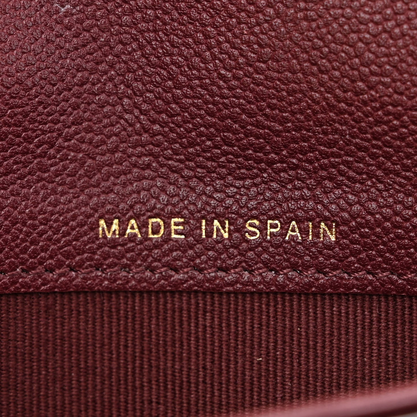 Caviar Quilted Studded CC Large Gusset Flap Wallet Burgundy