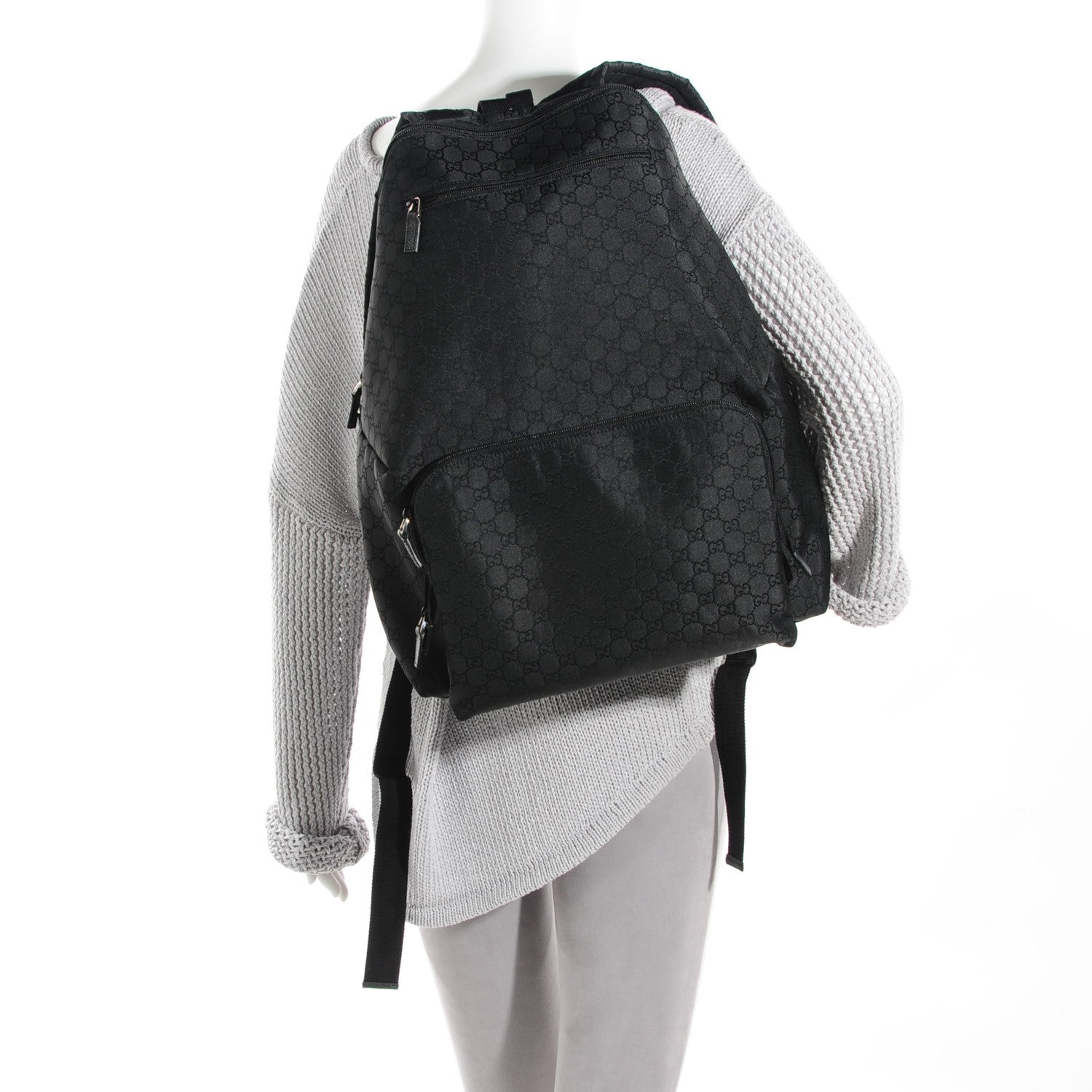 Gucci Nylon Monogram Medium Backpack Black 2 of 7