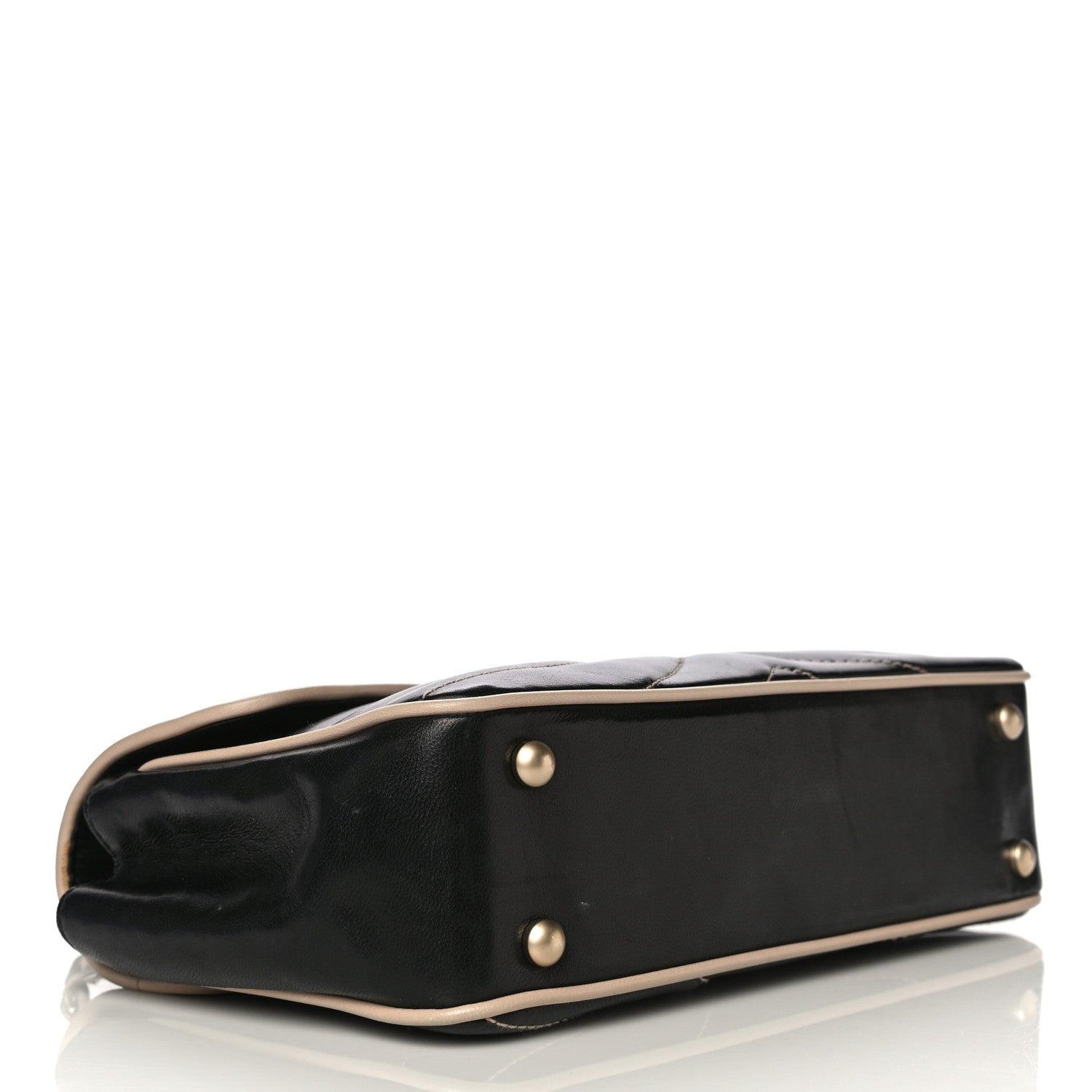 Chanel Lambskin Quilted Single Flap Bag Black Beige 3 of 25